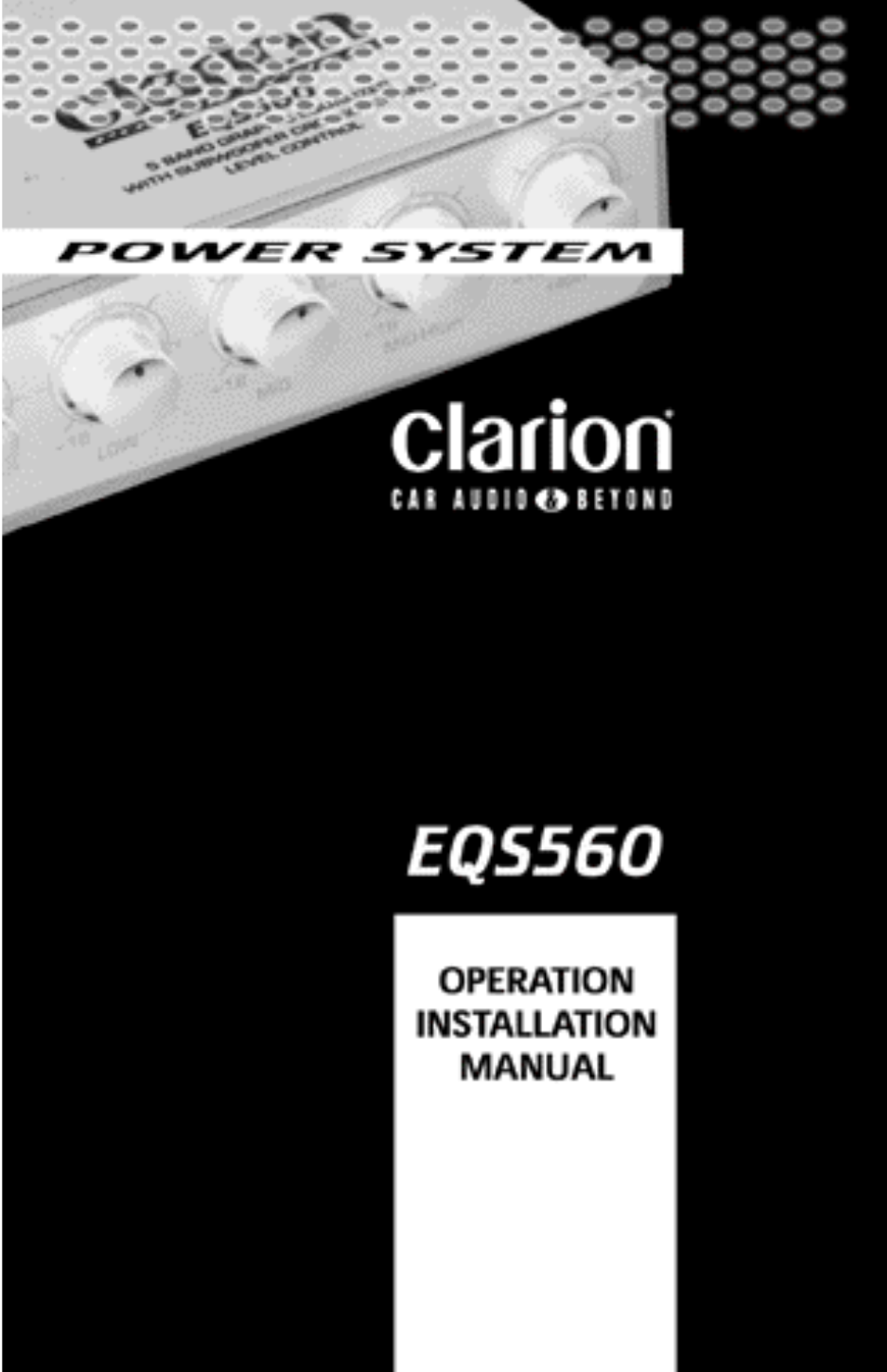 Clarion EQS560 User Manual | 8 pages