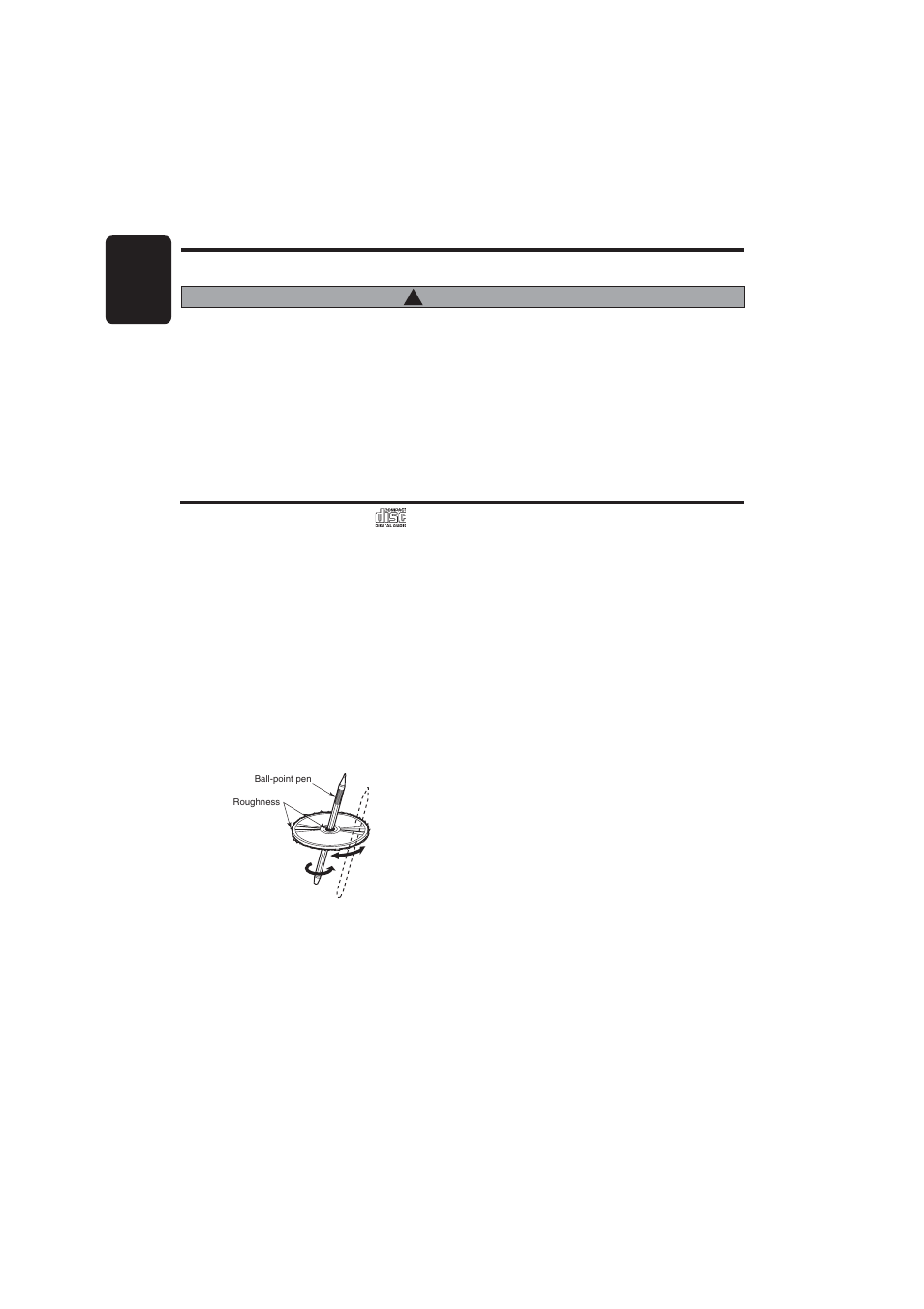 Flip down panel, Handling compact discs, 6english | Caution | Clarion DB256 User Manual | Page 4 / 14