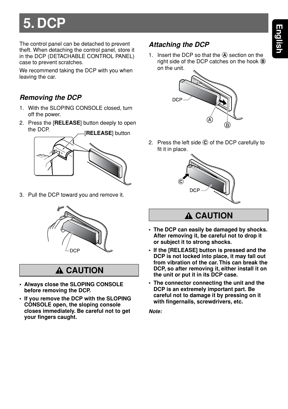 9english, Caution | Clarion DXZ945MP User Manual | Page 9 / 59