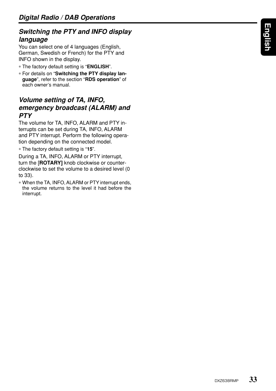 33 english | Clarion Net DXZ638RMP User Manual | Page 29 / 34