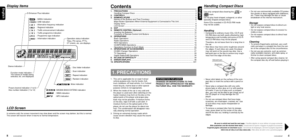 Clarion Net DXZ638RMP User Manual | Page 3 / 34