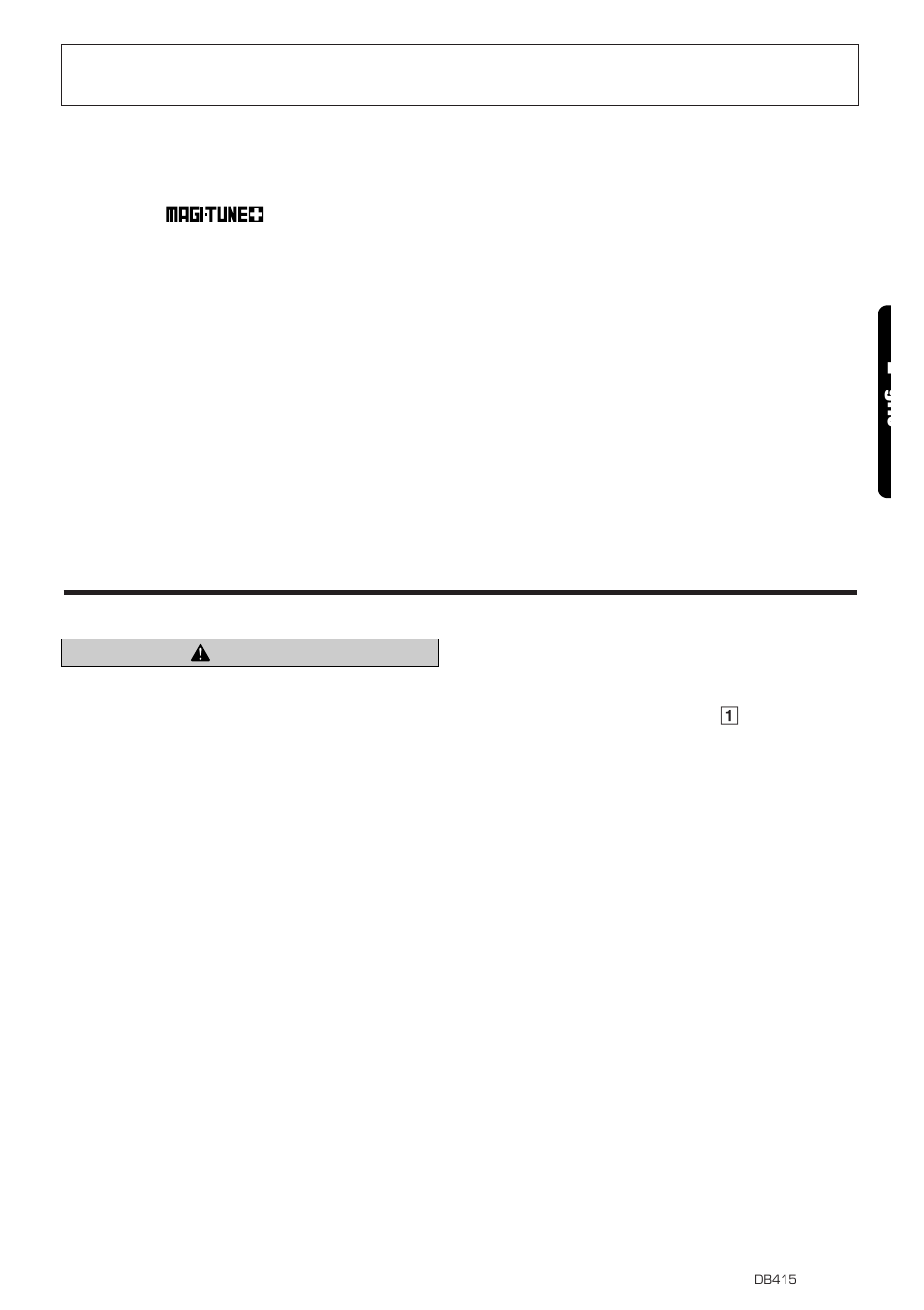 Features, E glis, Flip down panel | Caution | Clarion DB415 User Manual | Page 3 / 14