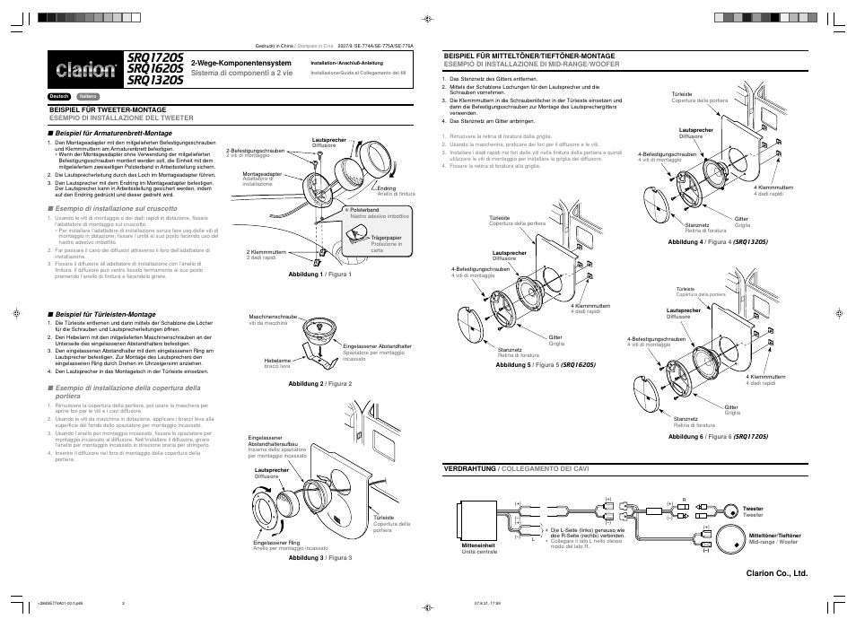 Clarion co., ltd | Clarion SRQ1720S User Manual | Page 2 / 4