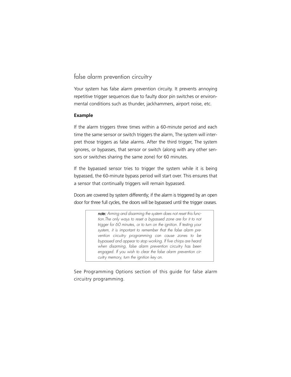 False alarm prevention circuitry | Clarion S100 User Manual | Page 16 / 36
