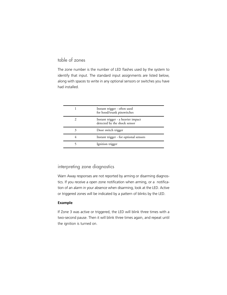 Table of zones, Interpreting zone diagnostics | Clarion S100 User Manual | Page 19 / 36