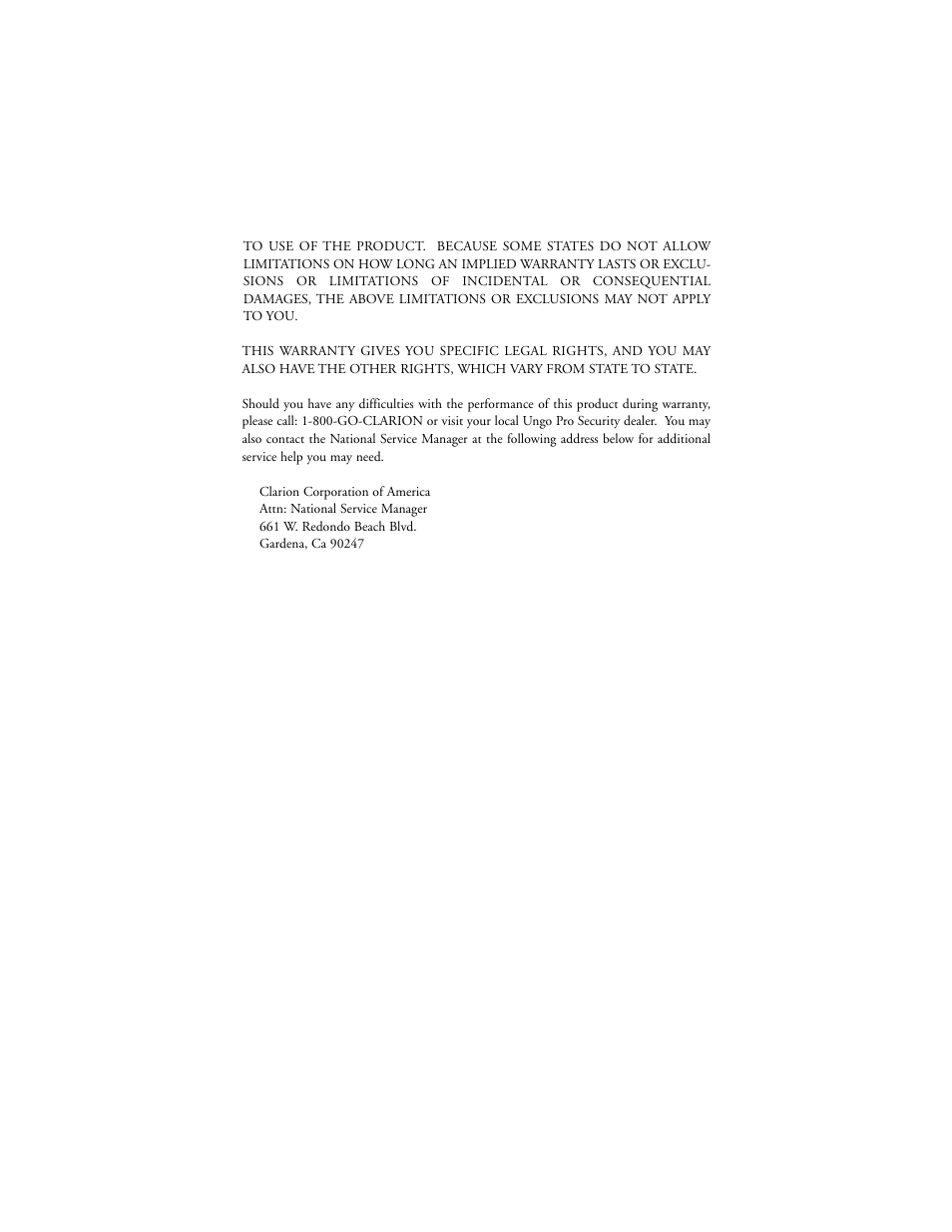 Clarion S100 User Manual | Page 3 / 36