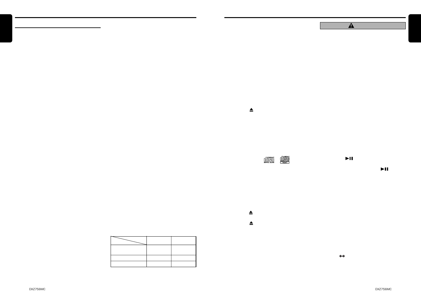 Cd/mp3/wma operations, 17 english 16, English | Caution, Mp3/wma | Clarion DXZ756MC User Manual | Page 16 / 34