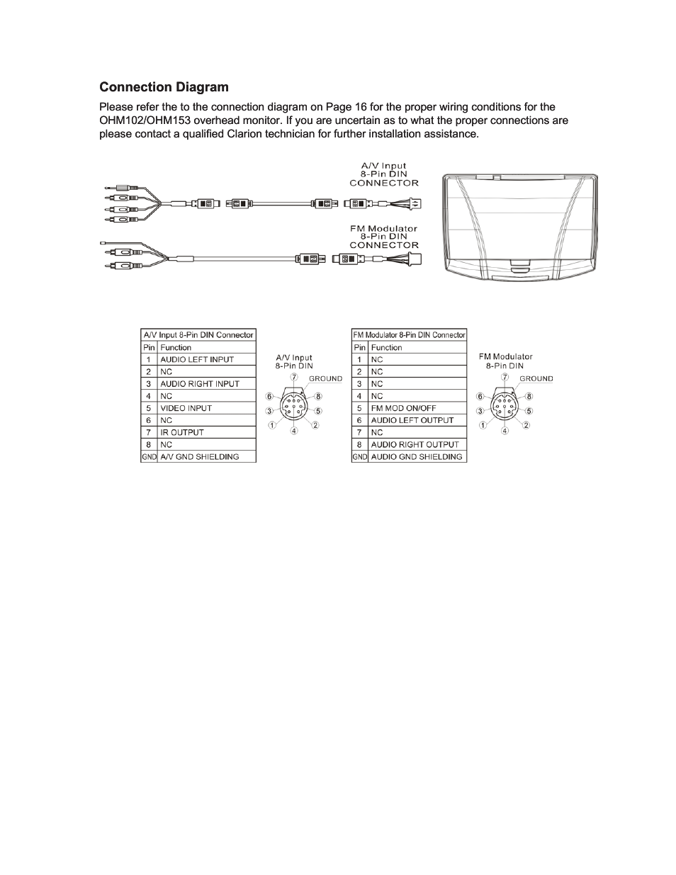 Clarion OHM102/OHM153 User Manual | Page 18 / 22