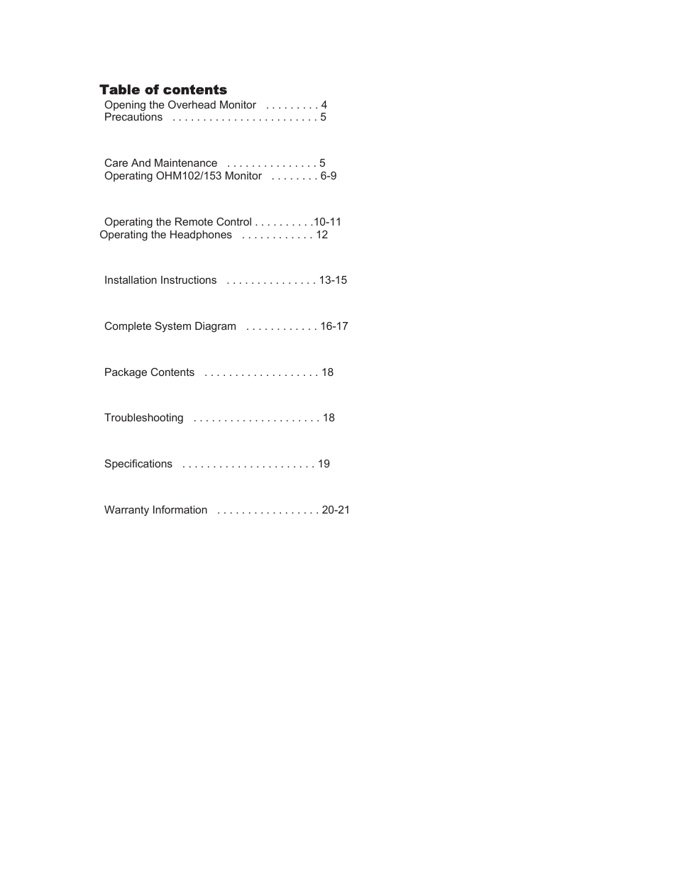 Clarion OHM102/OHM153 User Manual | Page 4 / 22