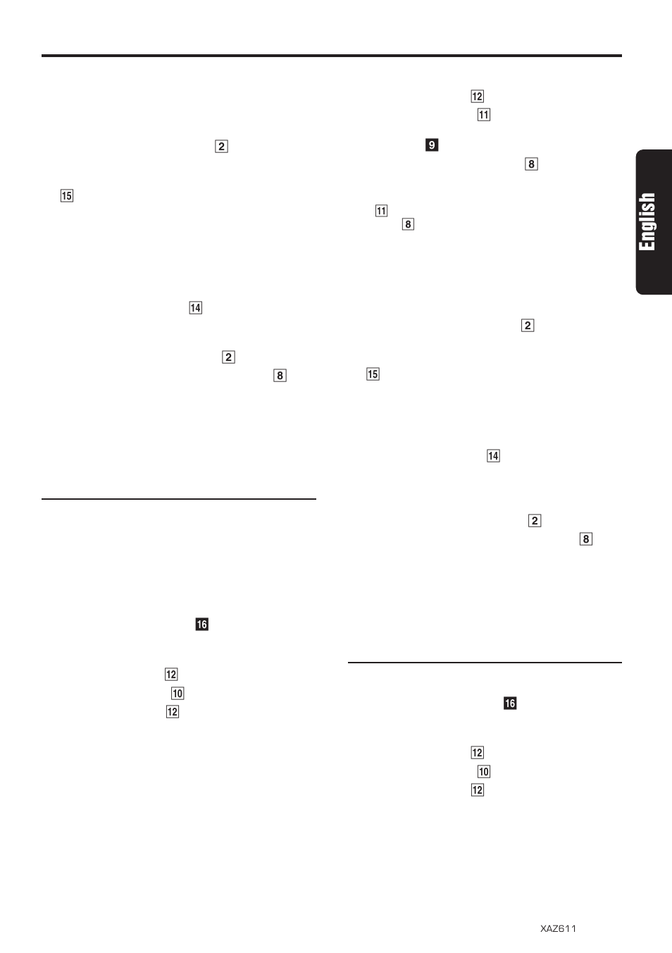 25 english, Professional mode/vse operations, Professional mode/p.eq operations | Vse effect on/off, Selecting an vse menu, P.eq effect on/off | Clarion XAZ611 User Manual | Page 21 / 28