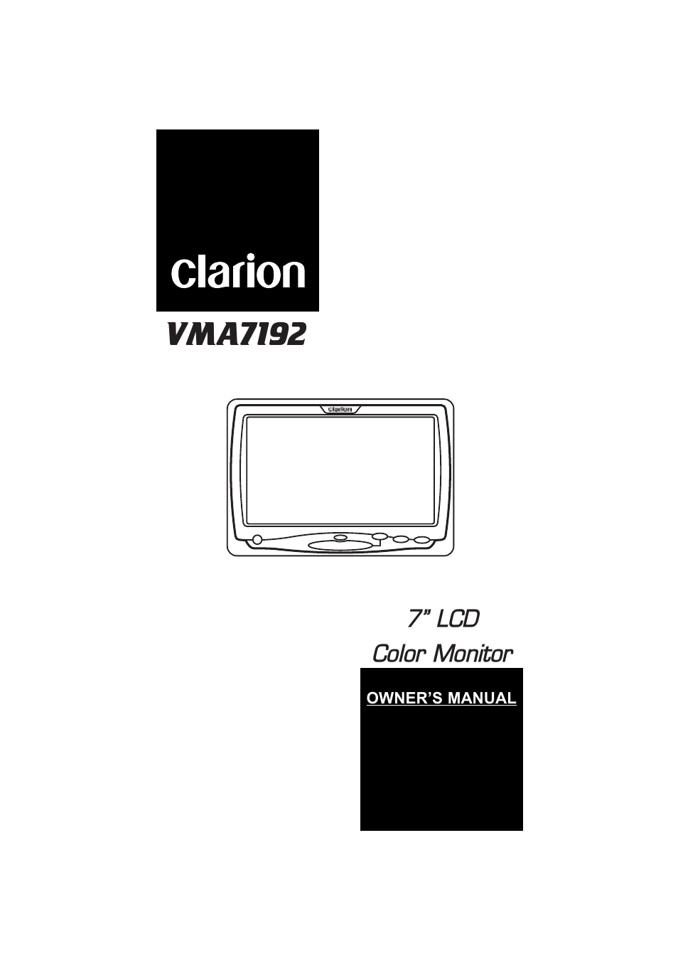 Clarion VMA7192 User Manual | 7 pages
