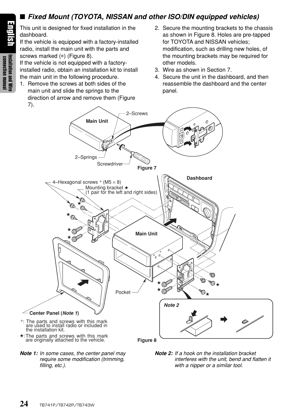 English | Clarion TB743W User Manual | Page 24 / 30