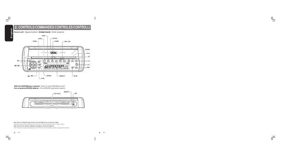 Controls/commandes/controles/controlli, English | Clarion XMD3 User Manual | Page 5 / 22