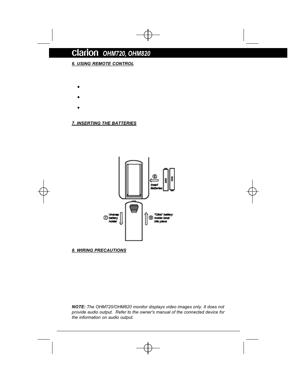 Clarion OHM720 User Manual | Page 6 / 14