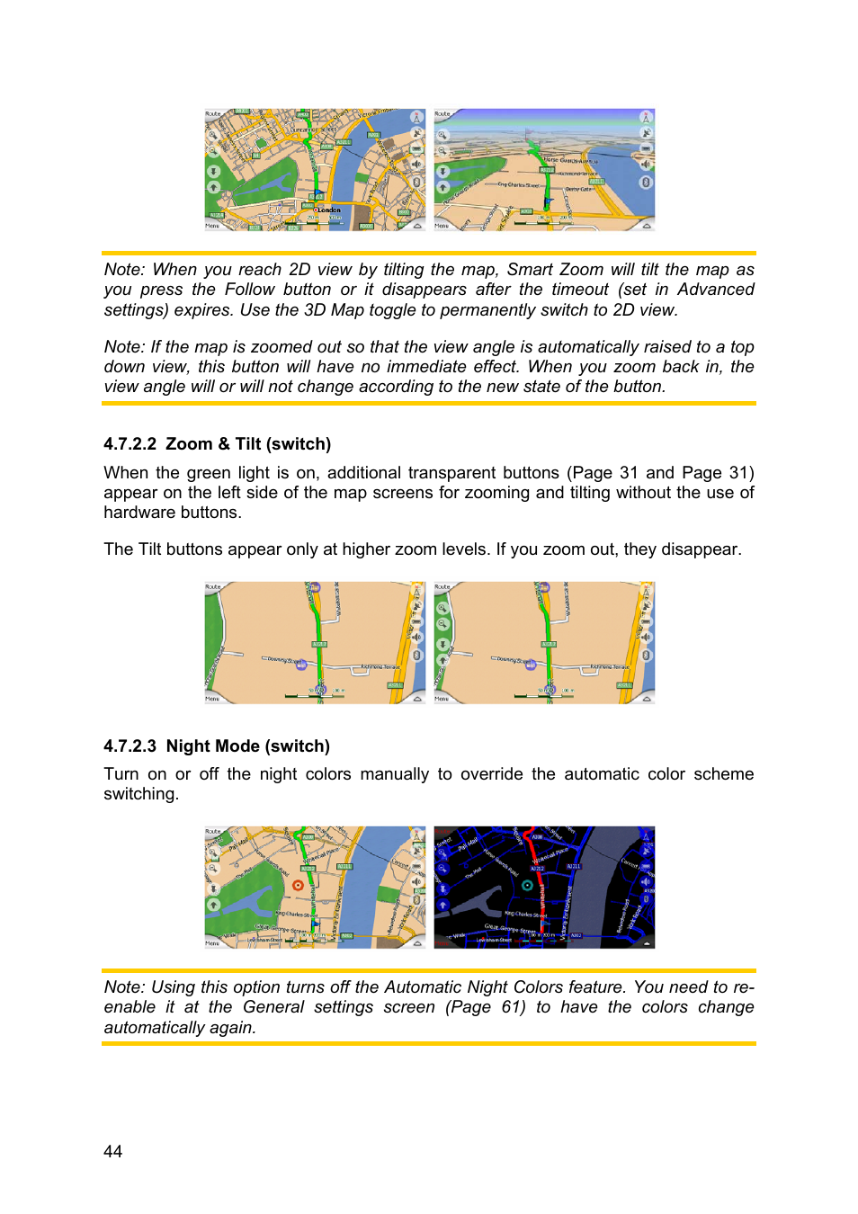 Zoom & tilt (switch), Night mode (switch) | Clarion N.I.C.E. 430 User Manual | Page 107 / 158
