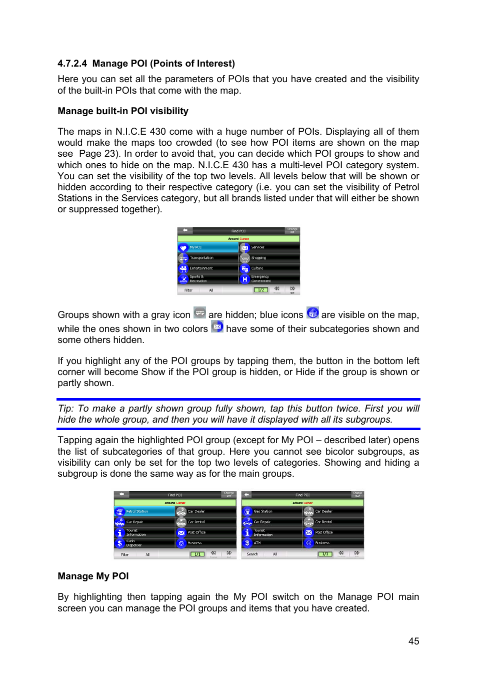Manage poi (points of interest) | Clarion N.I.C.E. 430 User Manual | Page 108 / 158