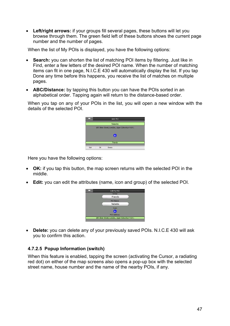 Popup information (switch) | Clarion N.I.C.E. 430 User Manual | Page 110 / 158