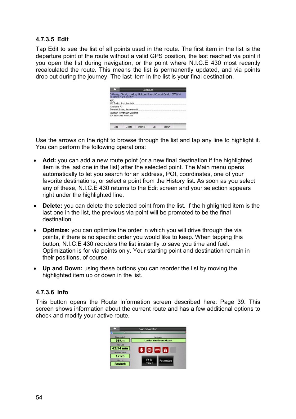 Edit, Info | Clarion N.I.C.E. 430 User Manual | Page 117 / 158