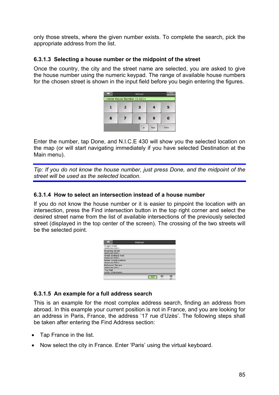 An example for a full address search | Clarion N.I.C.E. 430 User Manual | Page 148 / 158