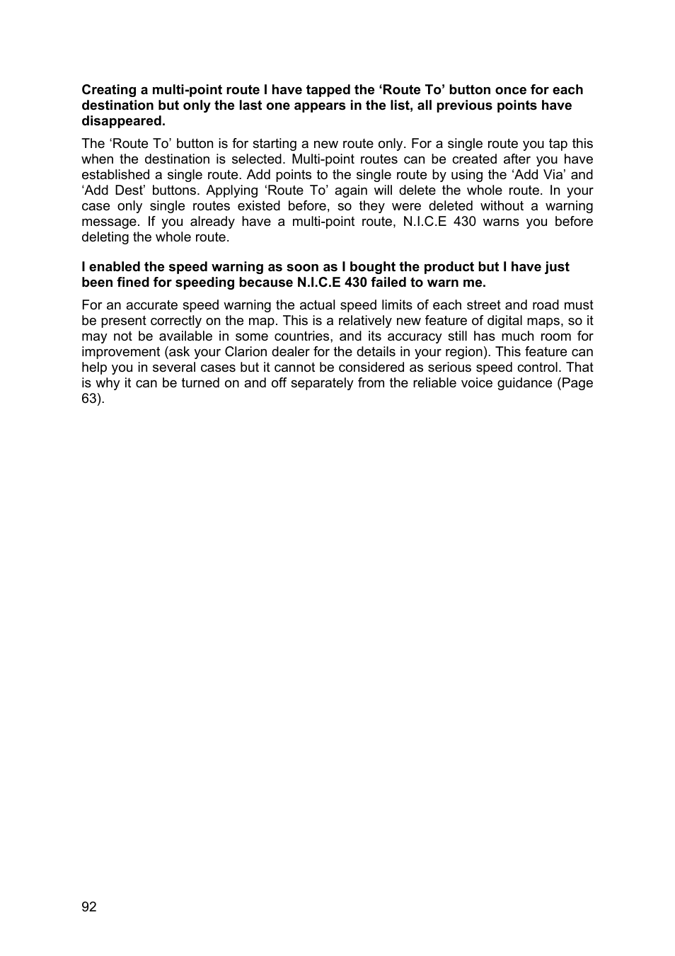 Clarion N.I.C.E. 430 User Manual | Page 155 / 158