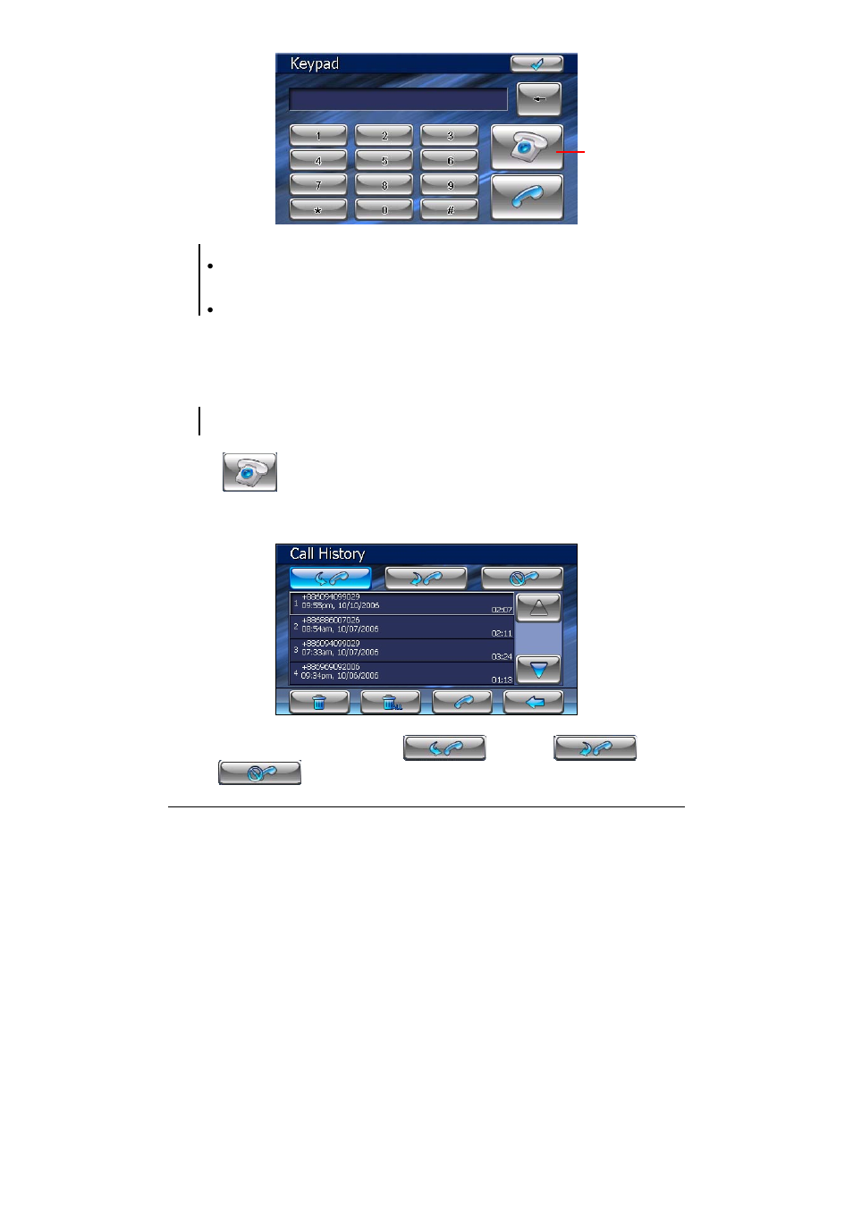 Call history | Clarion N.I.C.E. 430 User Manual | Page 42 / 158