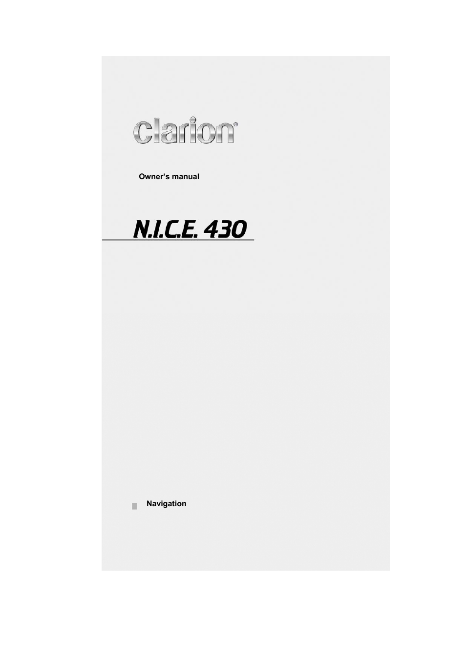 Clarion N.I.C.E. 430 User Manual | Page 64 / 158