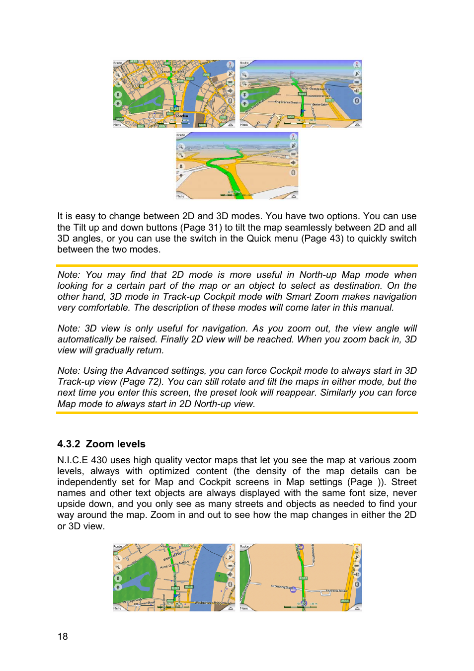 Zoom levels | Clarion N.I.C.E. 430 User Manual | Page 81 / 158