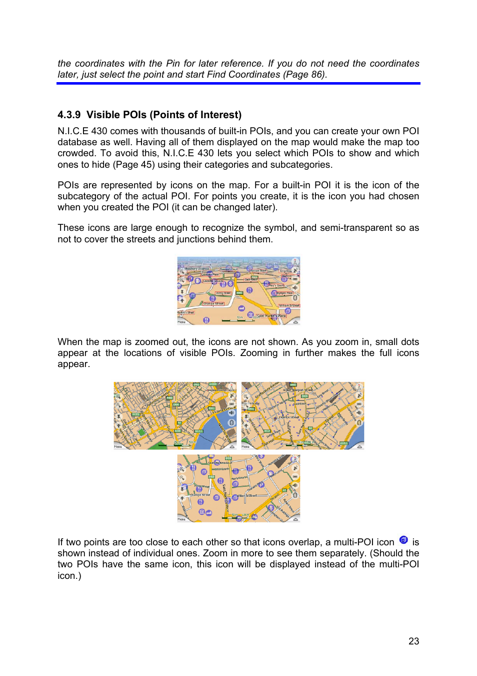 Visible pois (points of interest) | Clarion N.I.C.E. 430 User Manual | Page 86 / 158