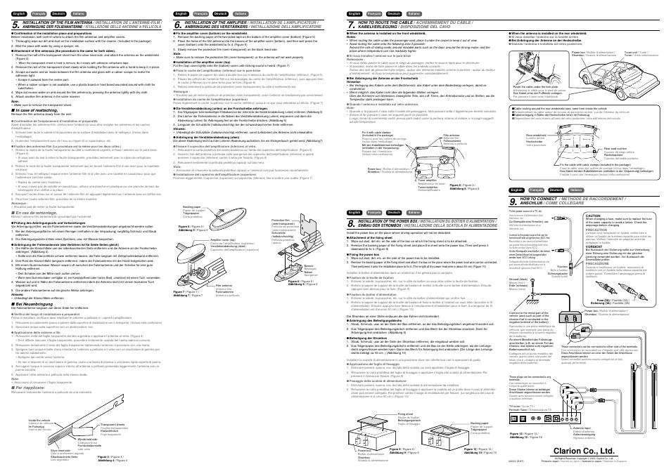 Clarion co., ltd | Clarion ZCP104 User Manual | Page 2 / 2