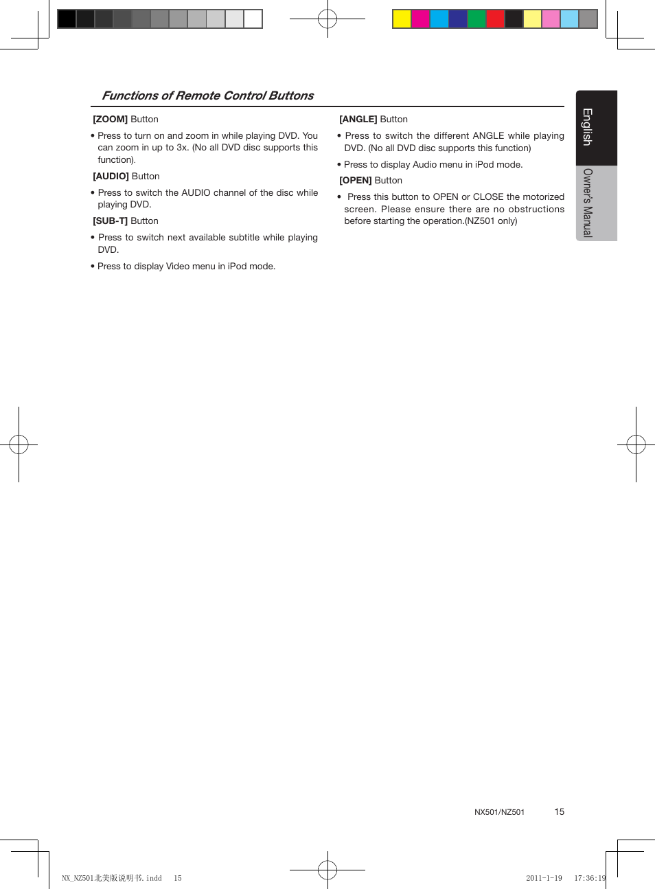 English | Clarion NX501 User Manual | Page 15 / 159