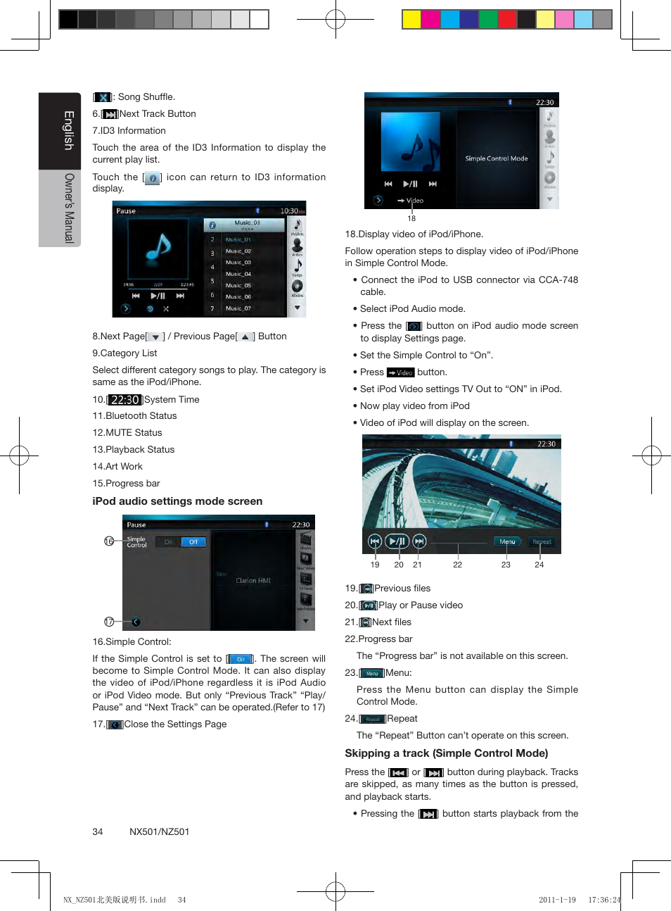English owner’ s manual | Clarion NX501 User Manual | Page 34 / 159