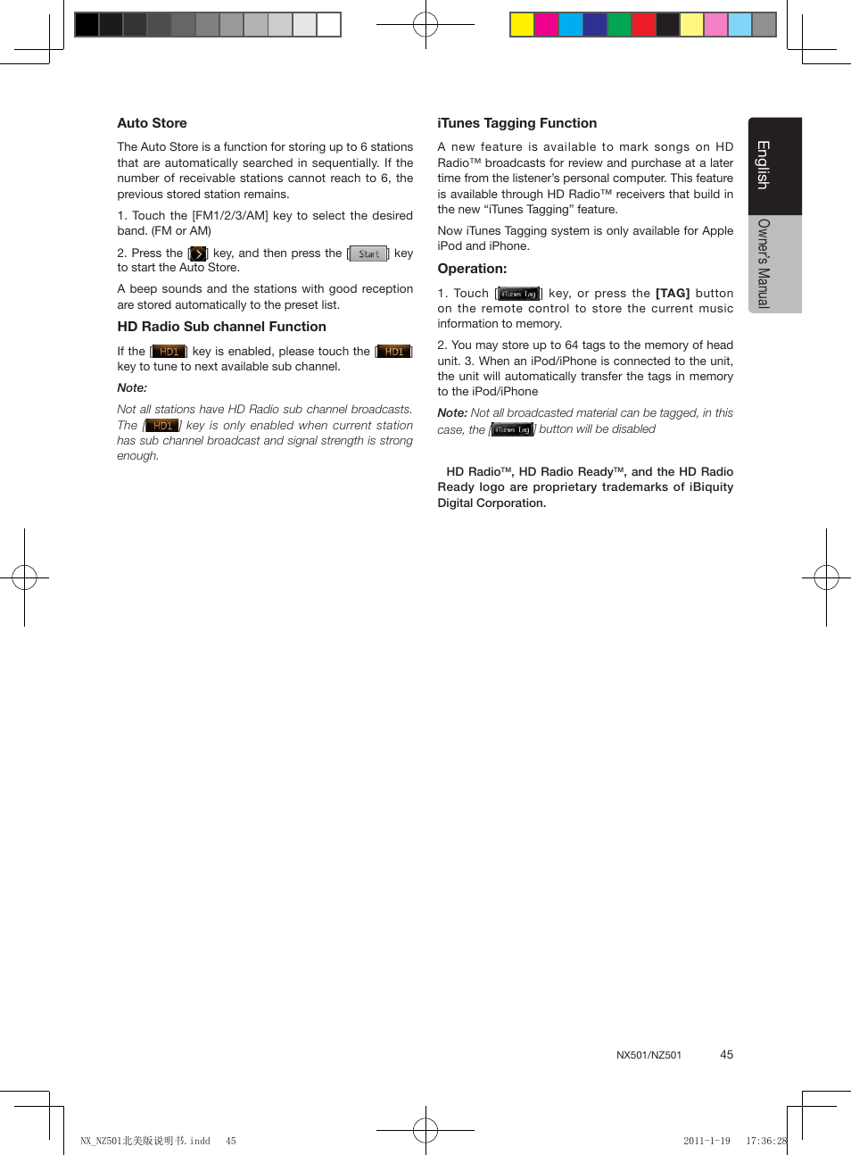 English, English owner’ s manual | Clarion NX501 User Manual | Page 45 / 159