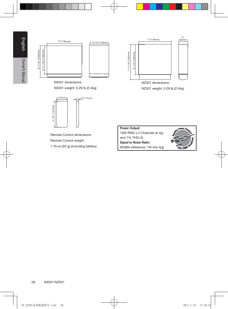 English owner’ s manual | Clarion NX501 User Manual | Page 58 / 159