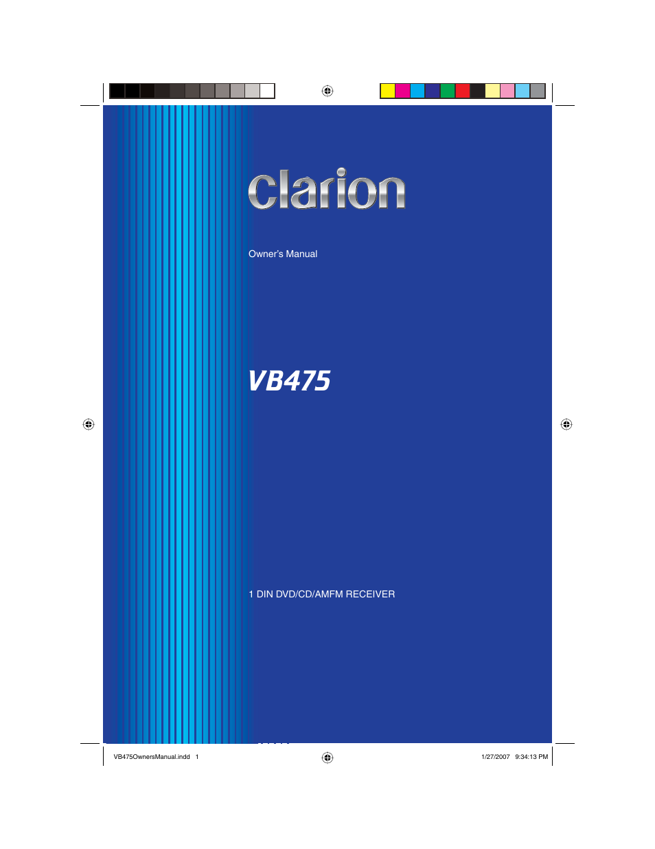 Clarion VB475 User Manual | 44 pages