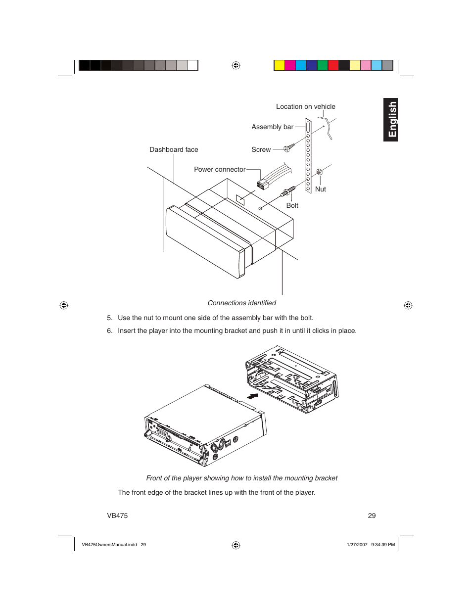 En g lish | Clarion VB475 User Manual | Page 29 / 44