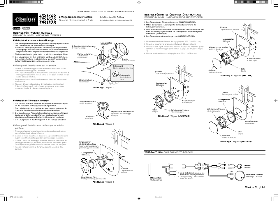 Clarion SRS1726 User Manual | Page 2 / 2