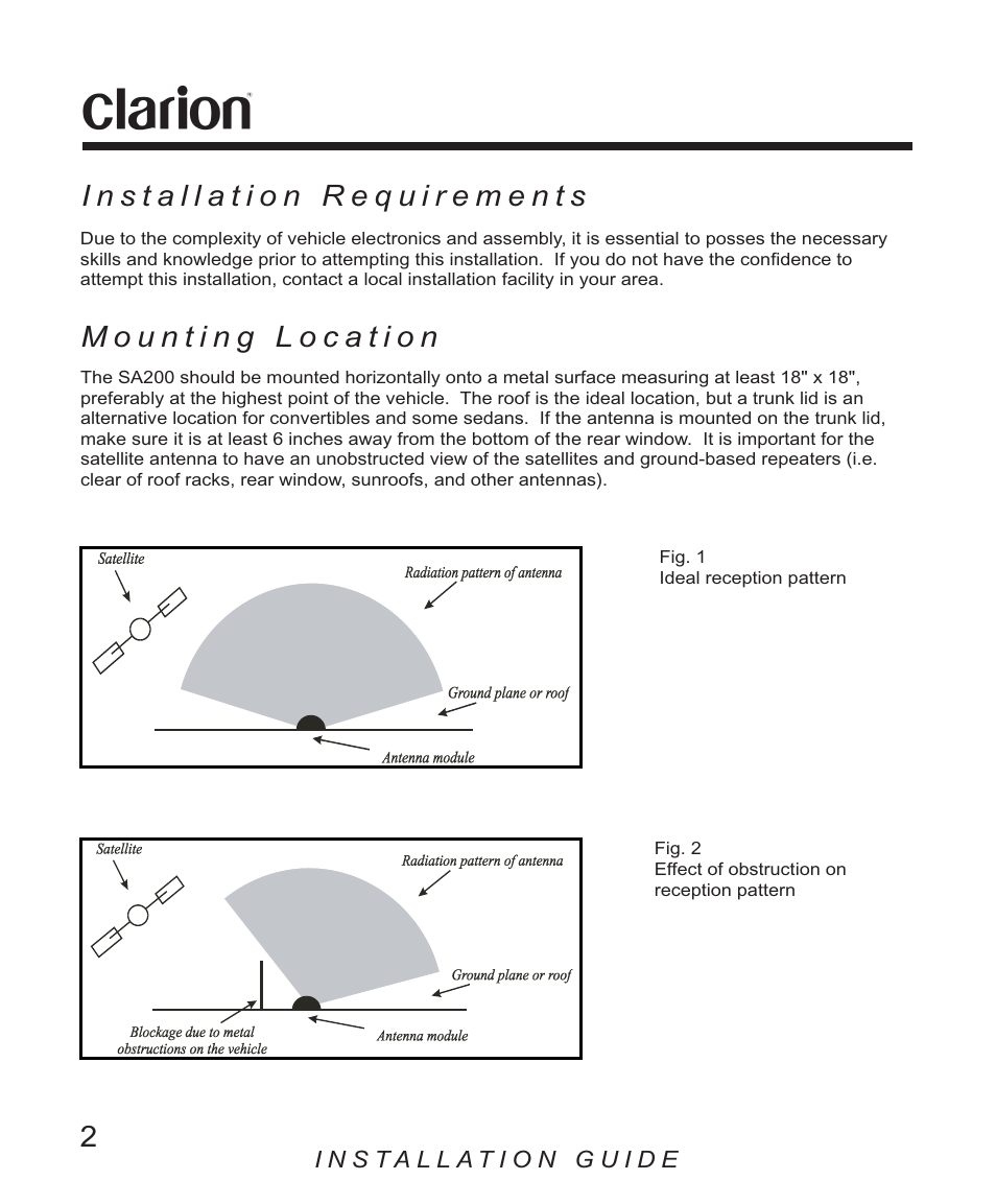 Clarion SA200 User Manual | Page 2 / 8