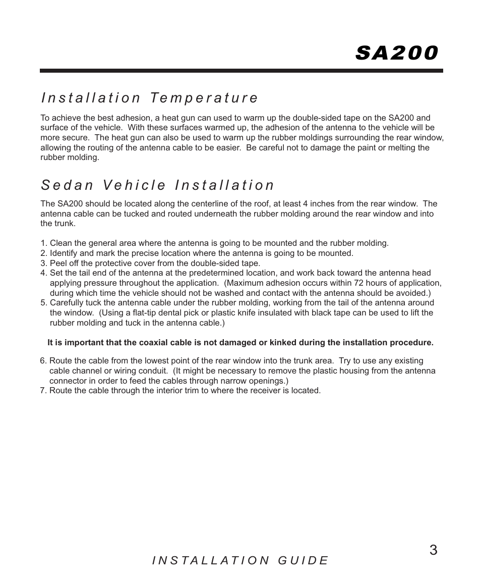 Sa200 | Clarion SA200 User Manual | Page 3 / 8