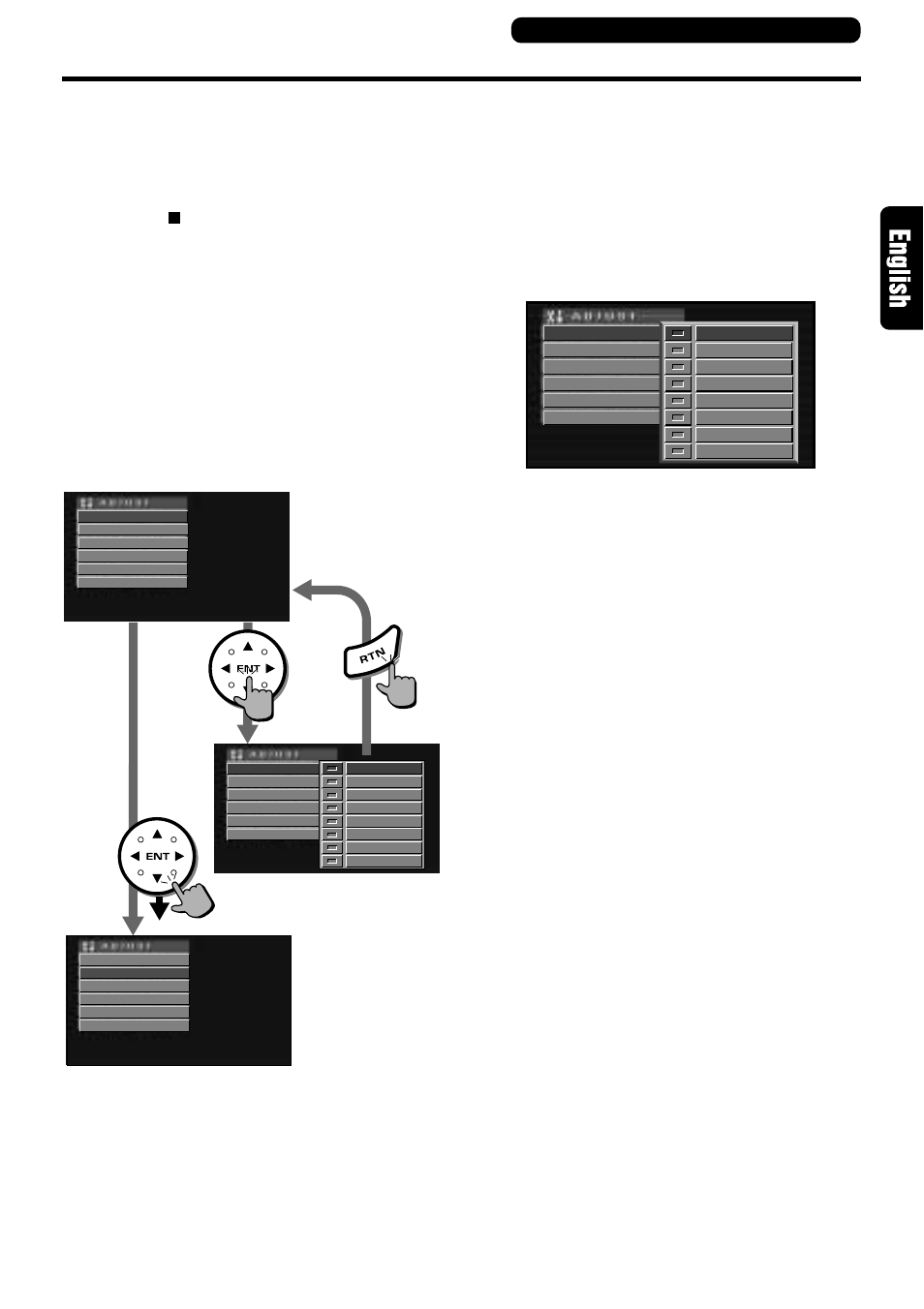 Making menu language and other settings, Selecting monitor menus, Setting the menu language | Selecting audio language, Setting credit ttl language, Main menu) (sub menu), Remote control unit button operations | Clarion DVS9755z User Manual | Page 17 / 22