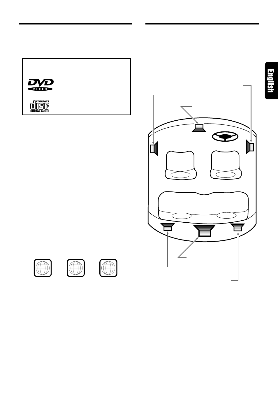 Discs, Speaker system, Playable discs | Discs that cannot be played back, Tv color system | Clarion DVS9755z User Manual | Page 3 / 22