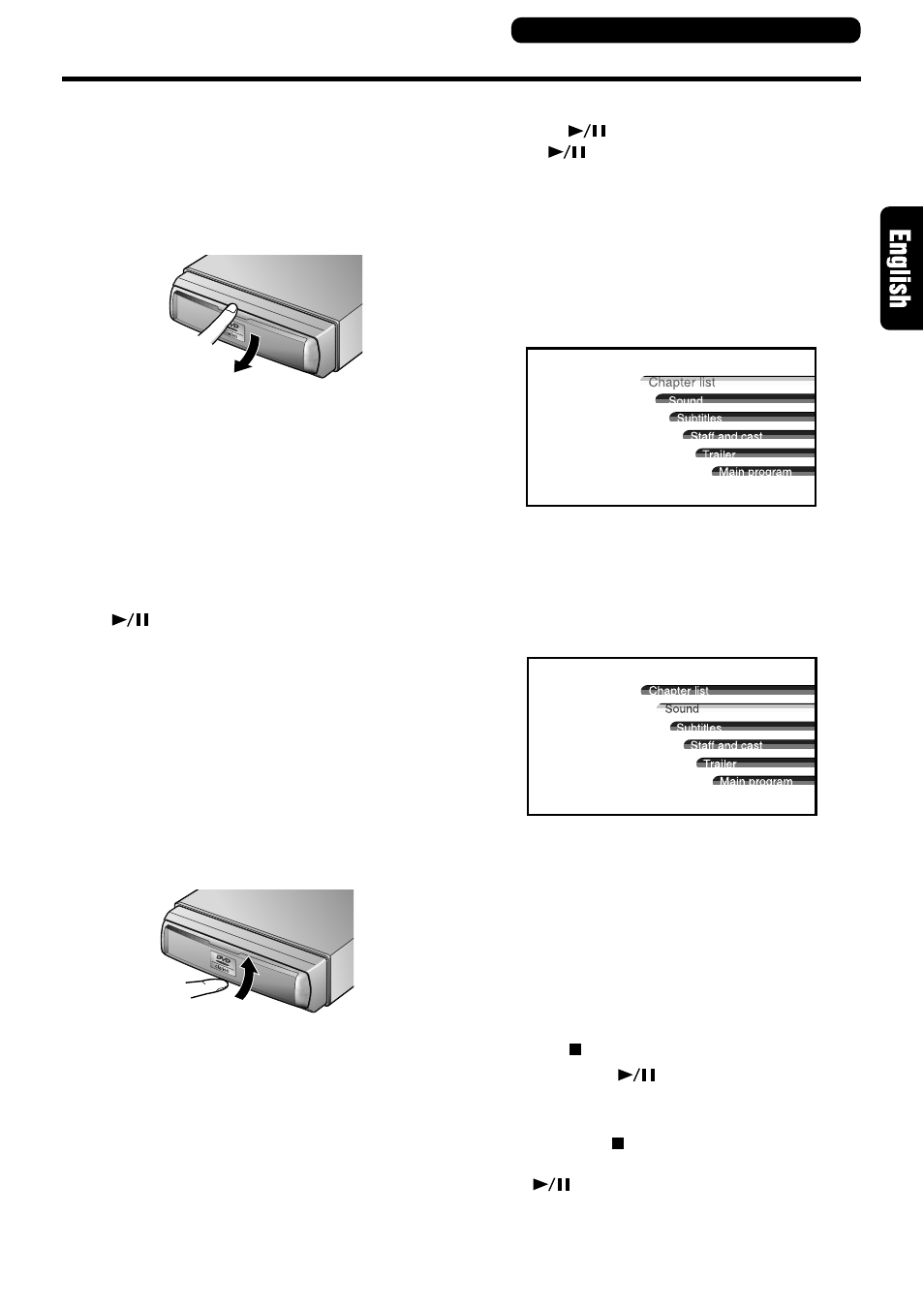 Dvd operations, Replacing discs, Playing back discs | Selecting menus, Stopping playback | Clarion DVS9755z User Manual | Page 7 / 22