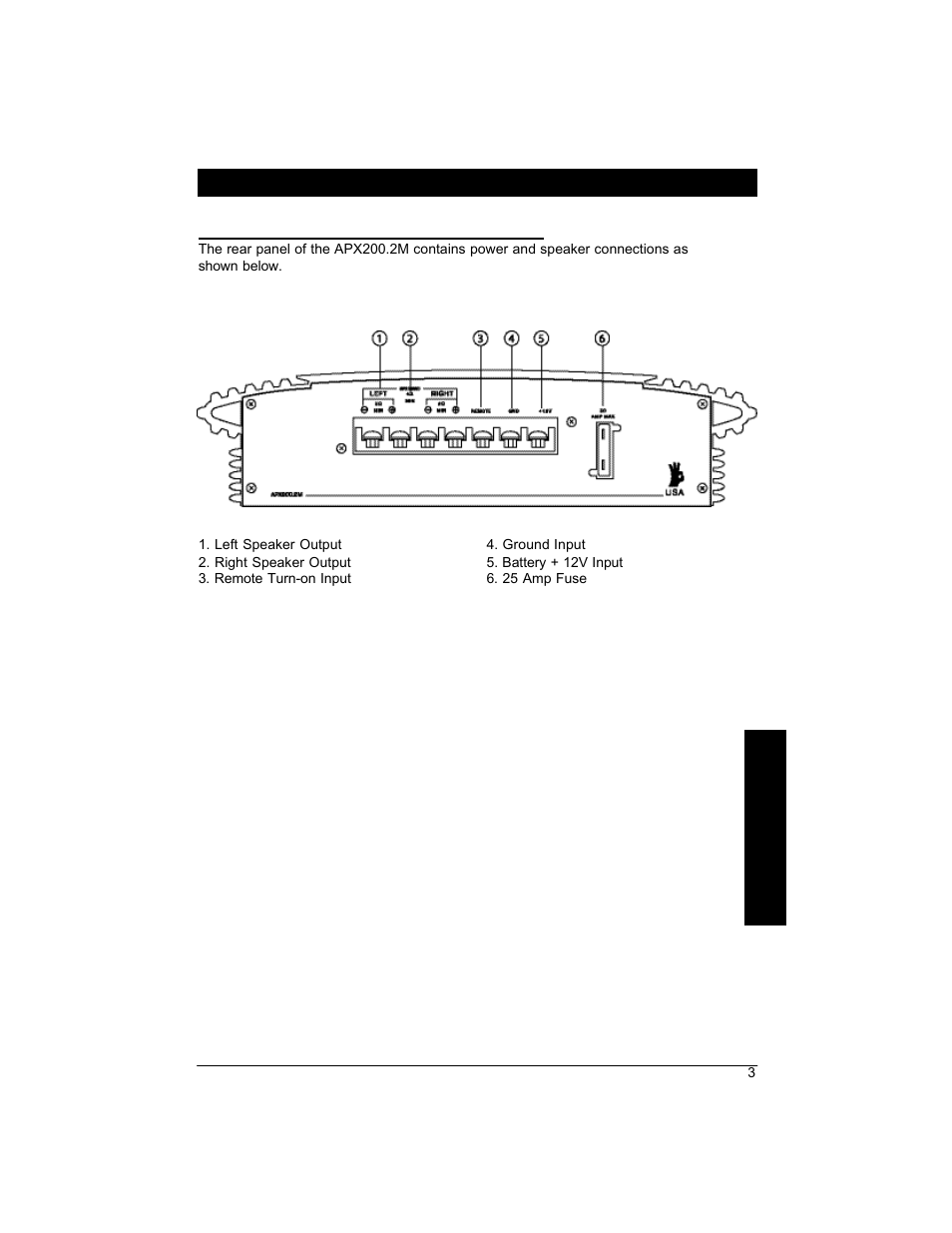Owner’s manual | Clarion APX200 User Manual | Page 5 / 16