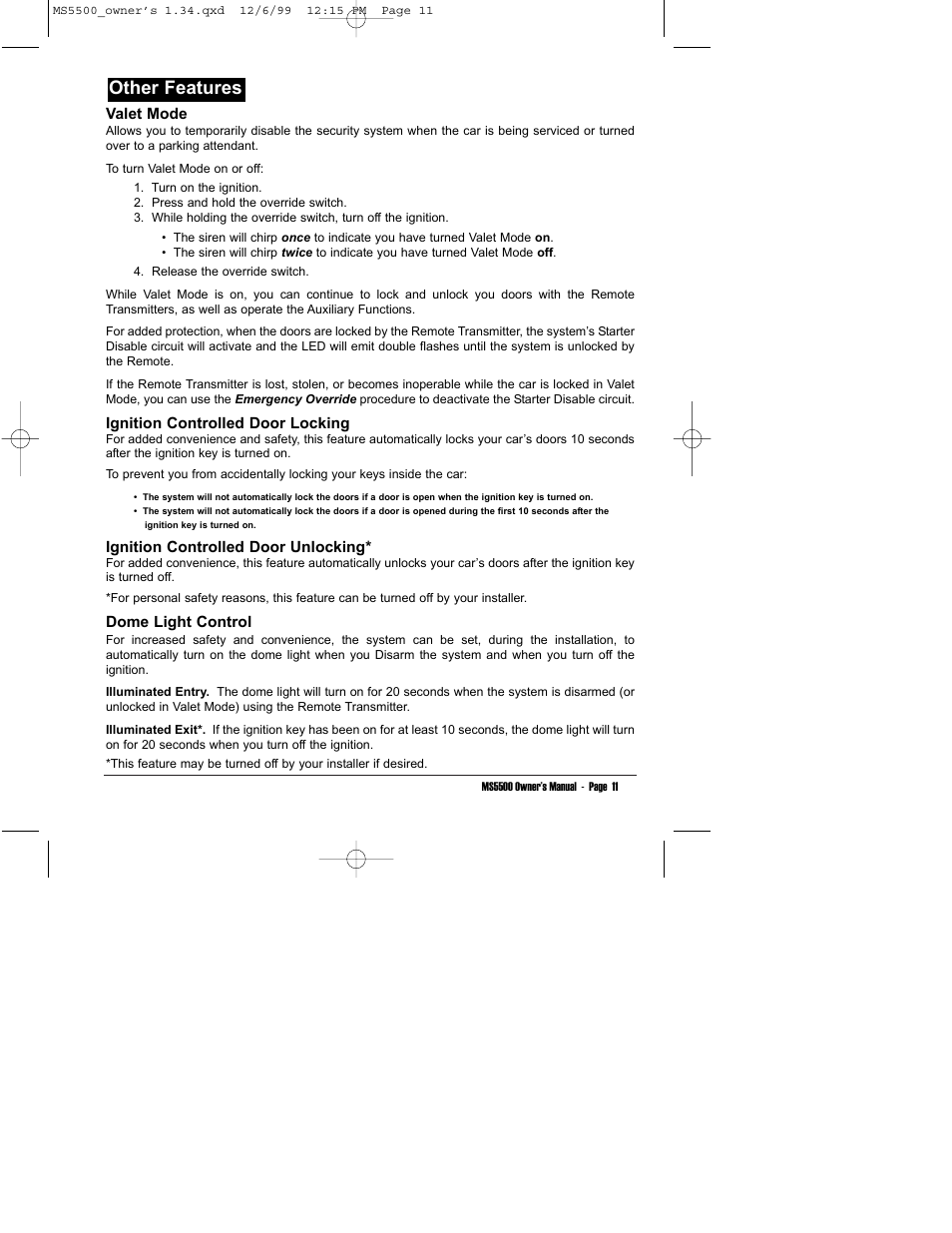 Other features | Clarion MS5500 User Manual | Page 15 / 24