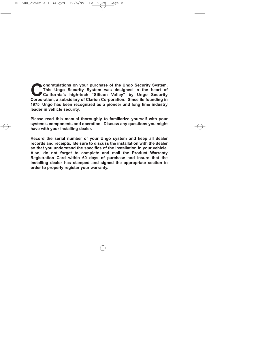 Clarion MS5500 User Manual | Page 2 / 24