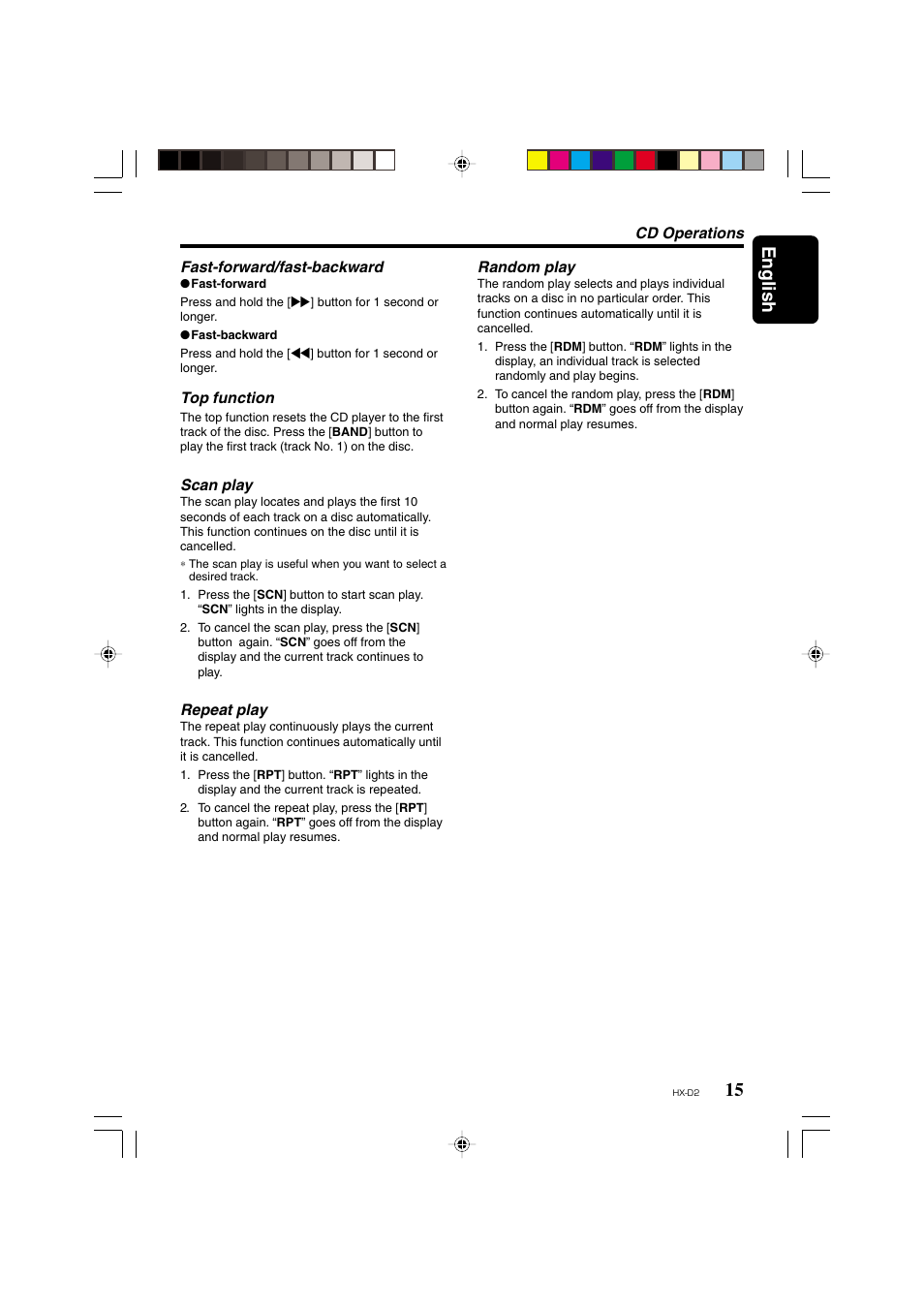 15 english | Clarion HX-D2 User Manual | Page 11 / 31