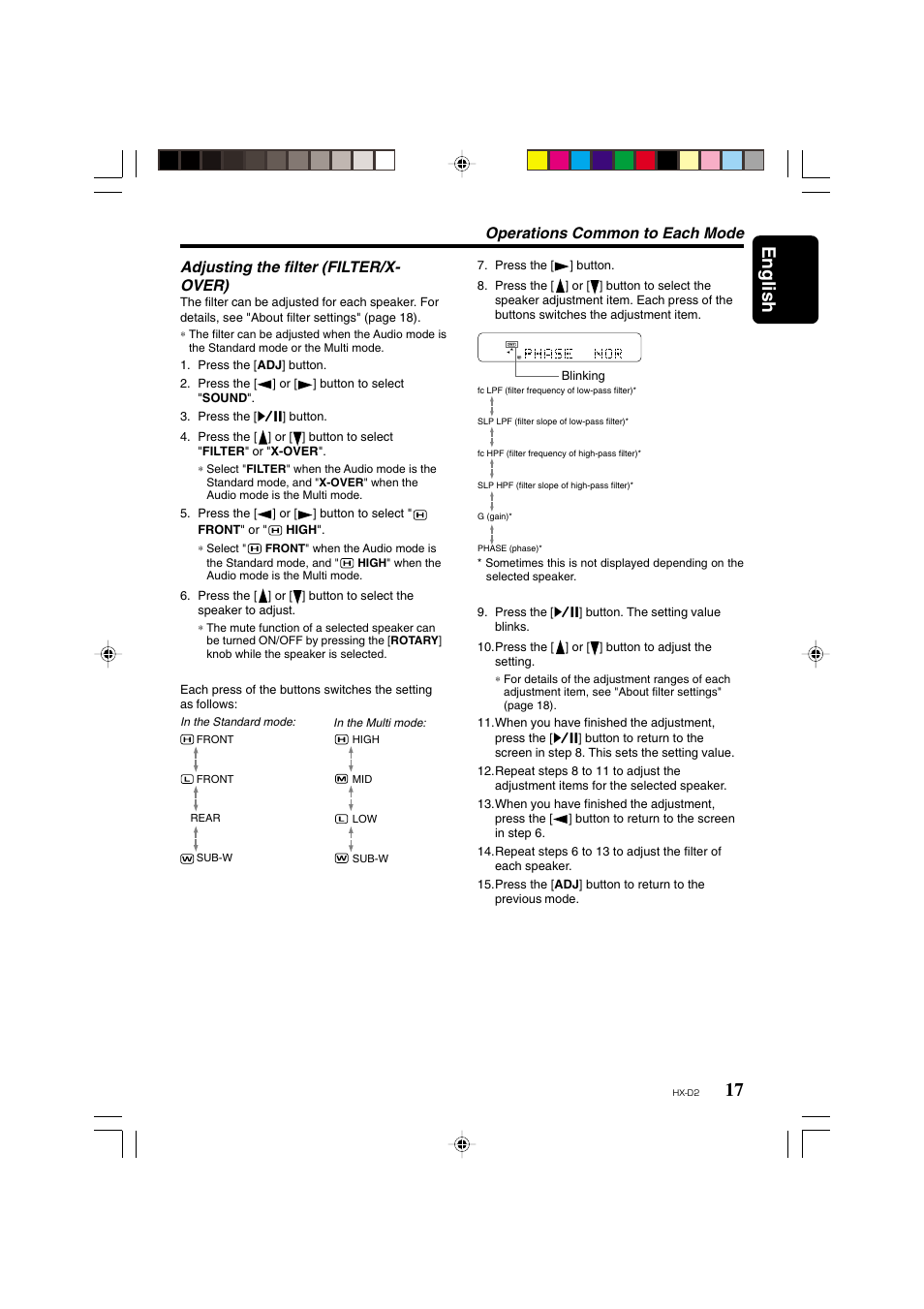 17 english | Clarion HX-D2 User Manual | Page 13 / 31
