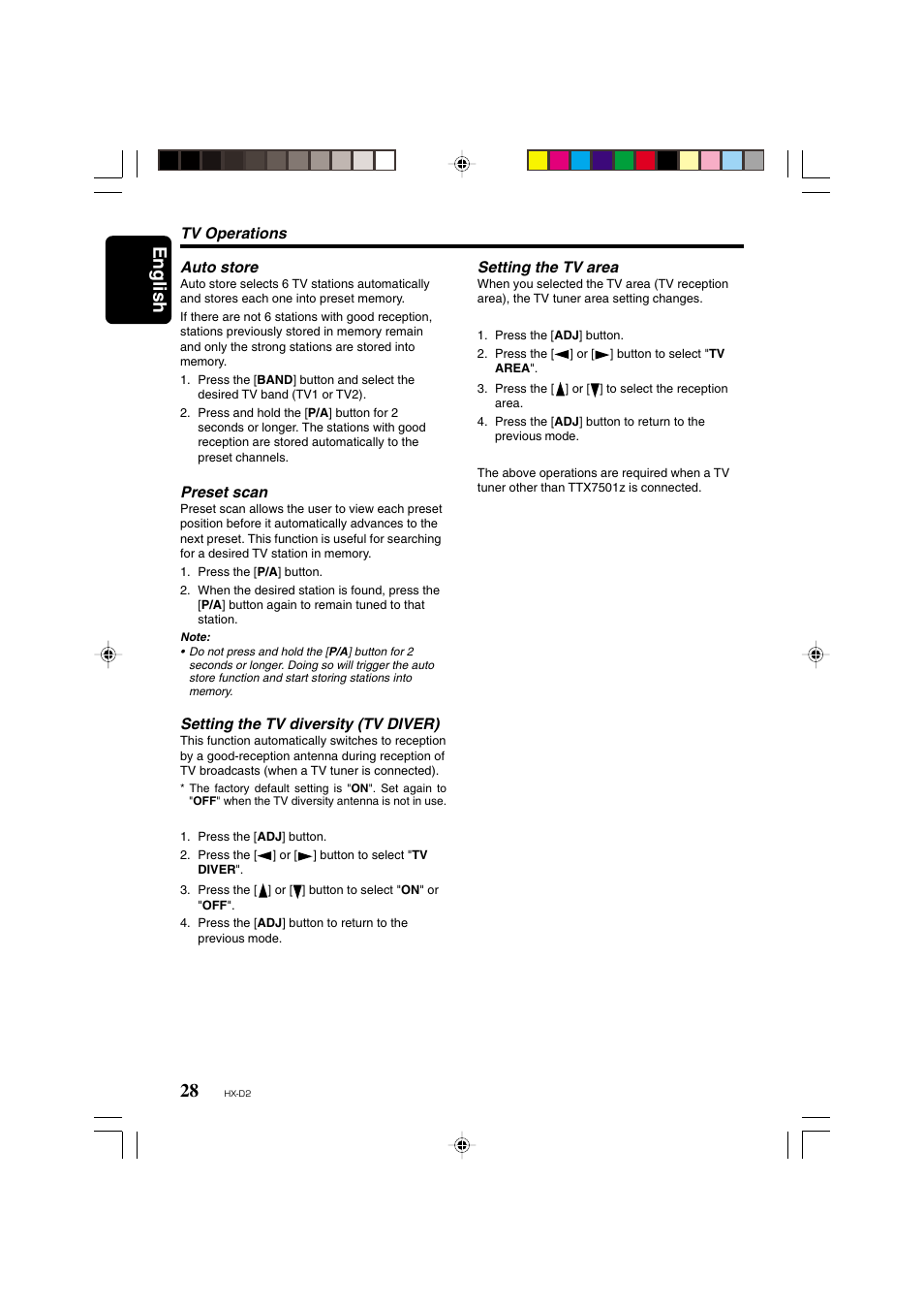 English | Clarion HX-D2 User Manual | Page 24 / 31