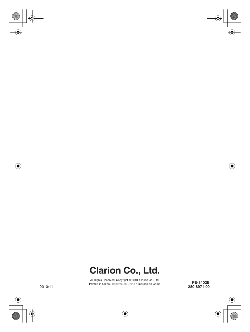 Clarion co., ltd | Clarion CX501 User Manual | Page 37 / 37