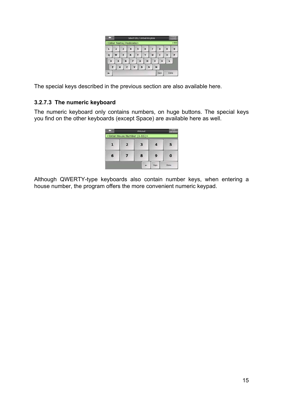 The numeric keyboard | Clarion MAP670 User Manual | Page 15 / 94