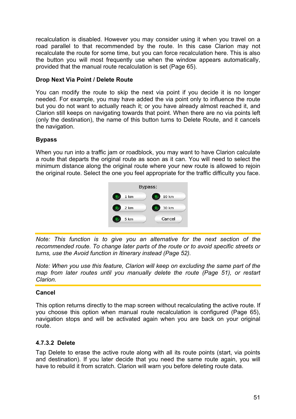 Delete | Clarion MAP670 User Manual | Page 51 / 94